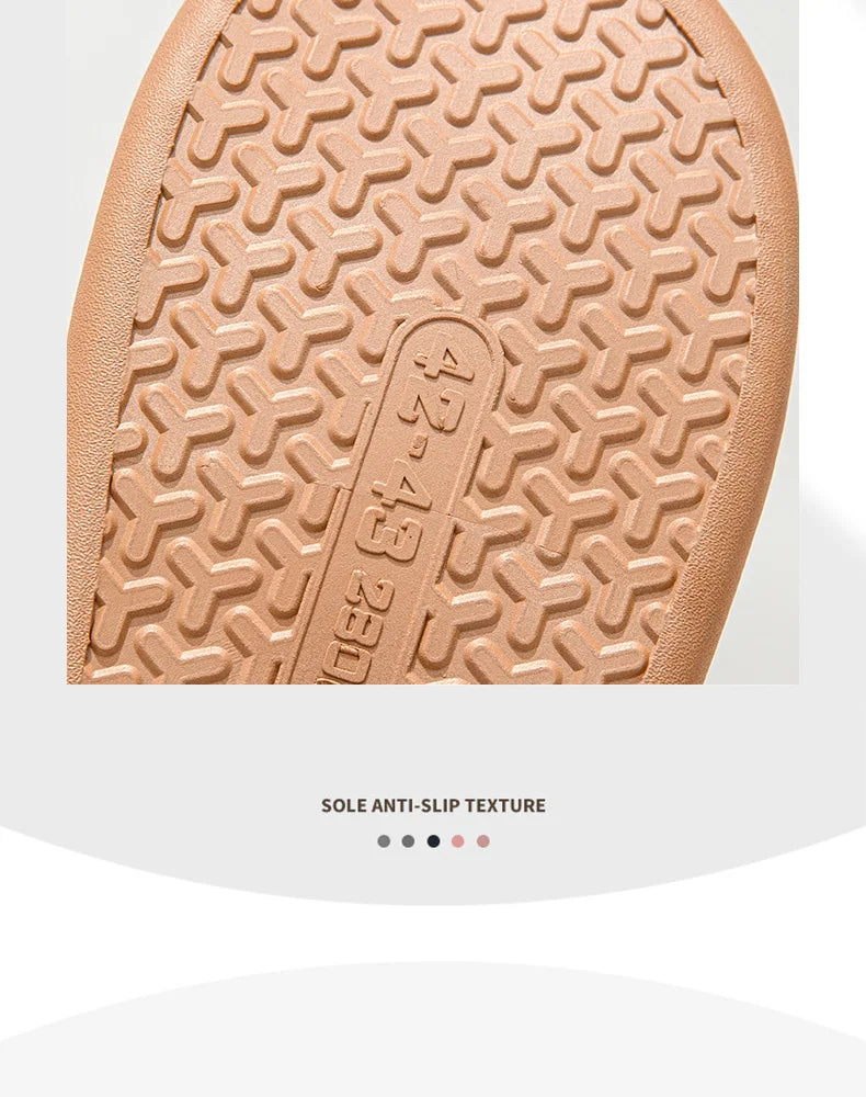 Comwarm Women Cotton Slippers Winter Warm Plush Lined Outdoor Slides Couple Non-slip Furry House Slippers Soft Cozy Cotton Shoes