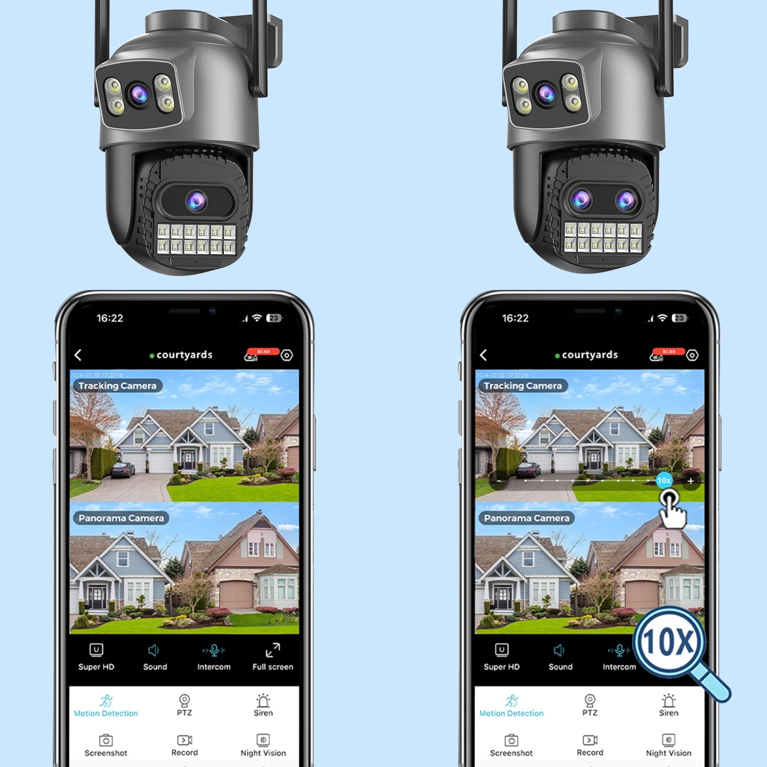 BESDER 15MP Wifi Camera PTZ Outdoor Dual Screen 10X Digital Zoom Human Detection 10MP Security IP Camera Surveillance O-Kam Pro