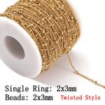 No Fade 2Meters Stainless Steel Chains for Jewelry Making DIY Necklace Bracelet Accessories Gold Chain Lips Beads Beaded Chain