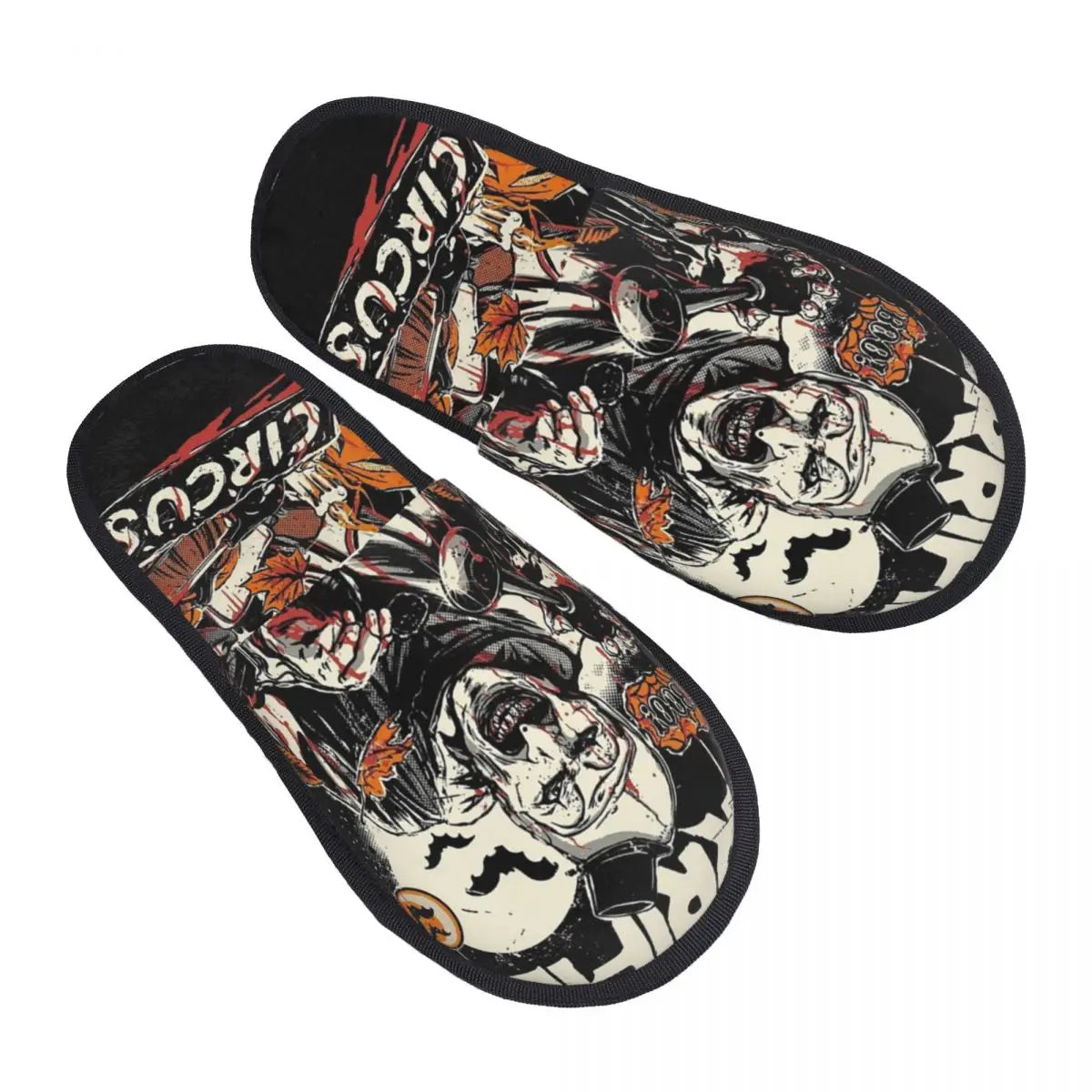 Custom Halloween Movie Terrifier Soft Memory Foam House Slippers Women Horror Clown Comfy Warm Anti-skid Sole Slipper