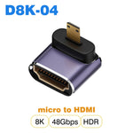 HDMI-compatible Cable Adapter mini micro hdmi to HDMI 2.1 Converter 48Gpbs 8K60HZ 4K120HZ for HDTV Projector PS4 PS5 Laptop PC