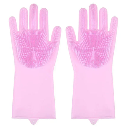 Pet Grooming Cleaning Gloves Dog Cat Bathing Shampoo Glove Scrubber Magic Dishwashing Cleanner Sponge Silicon Hair Removal Glove