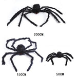 150/200cm Black Scary Giant Spider Huge Spider Web Halloween Decoration Props Haunted House Holiday Outdoor Giant Decoration