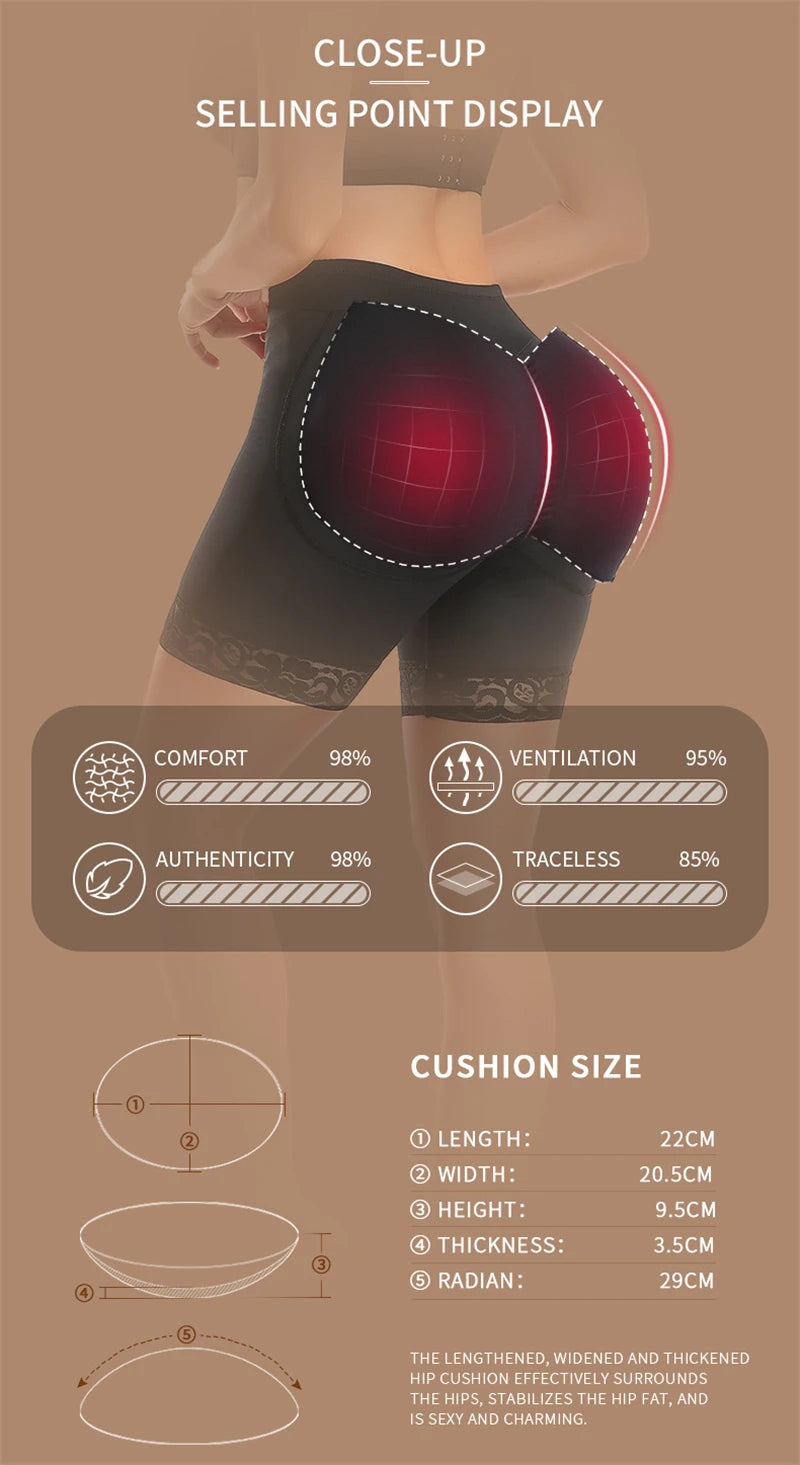 Butt Lifter Shapewear Shorts Women Fake Booty Hip Enhancer Body Shaper Waist Trainer Belly Control Panties Body Shapewear Fajas