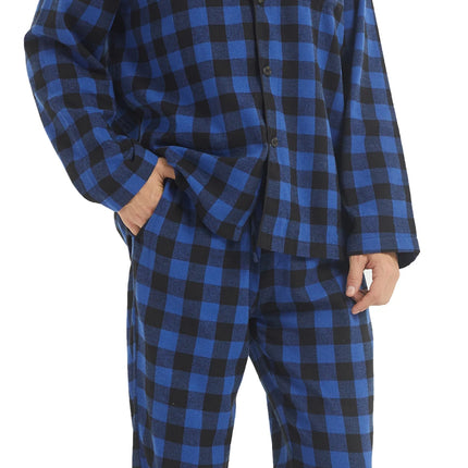 Mens Flannel Pajama Sets Cotton Plaid Pajamas for Men Pjs Set Soft Lounge Sleepwear Pj Pants with Pockets Flannel Shirts