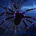 Practical 8 Modes Halloween Spider Web Lights Waterproof 250 LEDs LED Spider Net 5m Big Scary Giant Spider Party