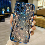 Glow In The Dark Butterfly Phone Case For Samsung Galaxy A06 A16 A55 A54 5G A52 A53 A14 A34 A15 A35 S21 FE S25 S22 S23 S24 Ultra