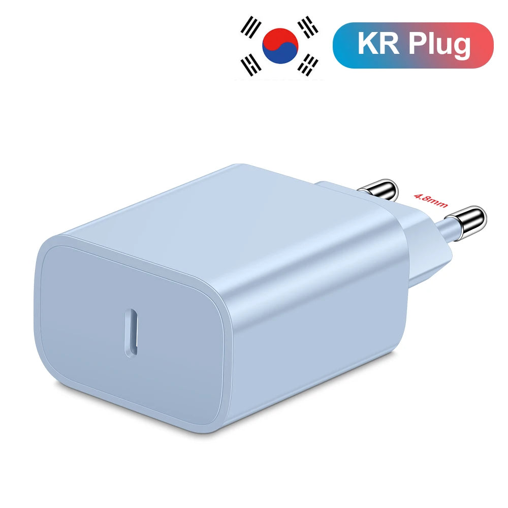 20W PD Korean USB C Type C Charger For iPhone 15 Fast Charging Cable For Xiaomi Redmi Note 12 Samsung S23 Ultra Type C Phone