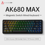 AJAZZ AK680 MAX Magnetic Switch Mechanical Keyboard 60% Rapid Trigger 0.01mm 8K/1K Return 68 keys Wired/Wireless Gaming Keybaord