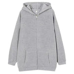 Men's Fleece Jackets Fashion Zipper Sweatshirts Spring Autumn Loose Casual Hoodies Women's Y2k Long Sleeve Solid Hooded Jacket