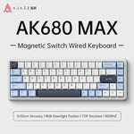 AJAZZ AK680 MAX Magnetic Switch Mechanical Keyboard 60% Rapid Trigger 0.01mm 8K/1K Return 68 keys Wired/Wireless Gaming Keybaord