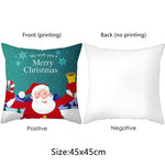 Christmas decoration pillowcase New Year Gift Snowman Fawn Santa Claus car pattern home decoration sofa cushion cover