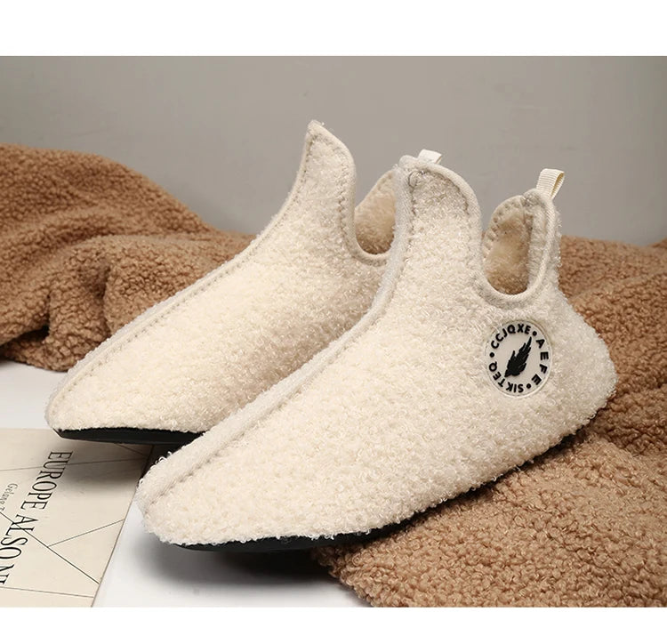 Winter Slippers Men Couples Slippers Non-slip Warm Women and Men Slipper Indoor Soft Shoes Comfortable Flat Home Cotton Shoe