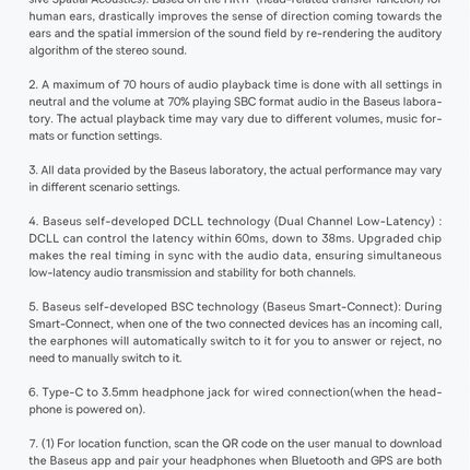 Baseus Bowie D05 Headphones Wireless Earphone Bluetooth 5.3 Headset HiFI Stereo Fones Foldable Wireless Wired Dual Use Headphone