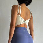 Women's Sports Bras Fitness Top, Sexy Lingerie, Push Up Fixed Pad, Yoga Bra, Back knotted Underwear, Running Vest, Gym Tops