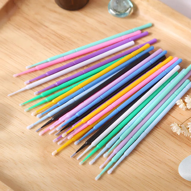 100PCS Disposable MicroBrush Eyelashes Extension Individual Lash Removing Swab Micro Brush For Eyelash Extension Tools