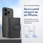 DIENQI Carbon Fiber Rfid Wallet Male Money Card Holder Pocket Mini Wallet Women Men Smart Purses Automatic Pop Up Valet Walet