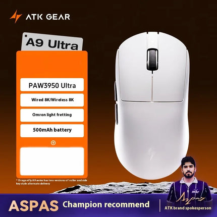 ATK A9 Ultra Wireless Gaming Mouse A9/A9 SE/A9 Plus/A9 Pro Tri-Mode 8K 53g Lightweight E-sports Gaming Mouse PC Custom Accessory