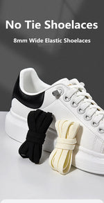 Flat Elastic Shoe Laces Sneakers No Tie Shoelaces for Shoes Tennis Quick Shoelace Clips Without Ties Shoe Accessories Kids Adult