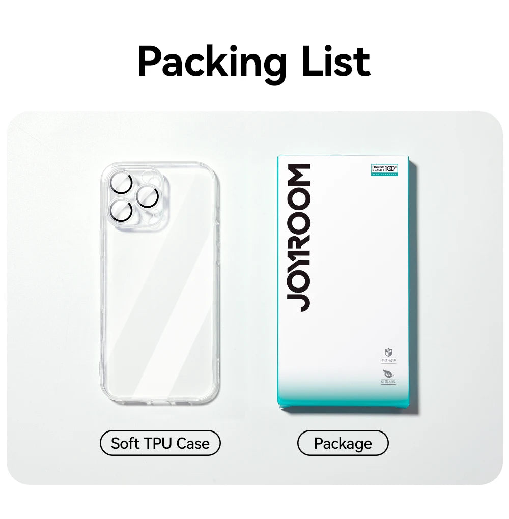 Joyroom Case For iPhone 16 15 14 13 Pro Max Anti-drop Transparent Cover For iPhone 16 Pro Max Soft TPU Case With Len Protection