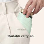 Mini Sun Umbrella Pocket Rain Umbrella Vinyl Folding UV Ultraviolet Protection Sun Shade Pocket Parasol Capsule