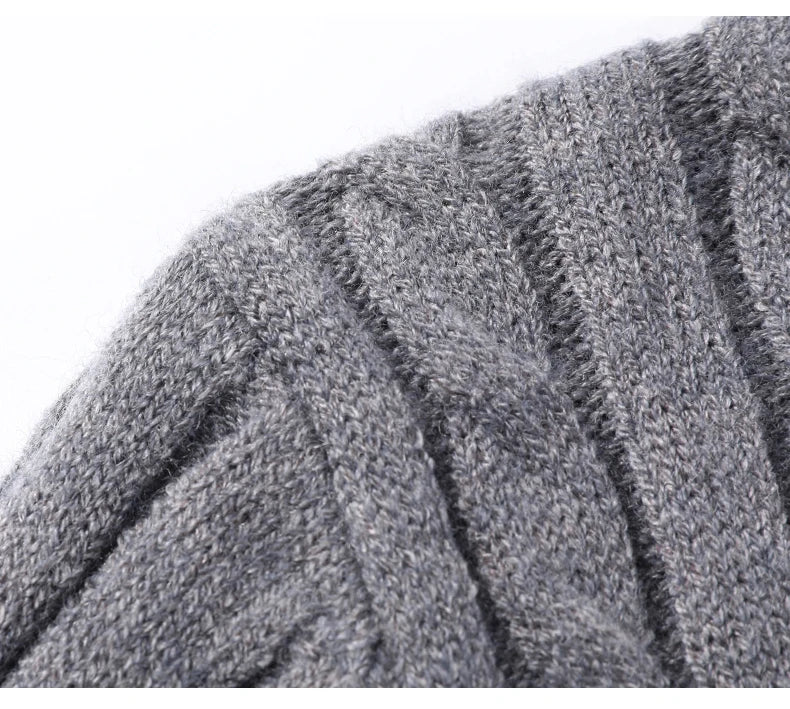 2023 Winter Men's Quarter Zip Sweater Slim Fit Casual Knitted Turtleneck Pullover Mock Neck Polo Sweater
