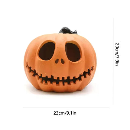 1PCS Scary Halloween Pumpkin Lantern Set Pumpkin Lamp LED Light Orange Halloween Decoration for Porch Front Door Party Supplies