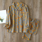 2024 Japanese Spring and Autumn New Women's Pajama Set 100% Cotton Vintage Long sleeved Pants Two Piece Set for Home Furnishings