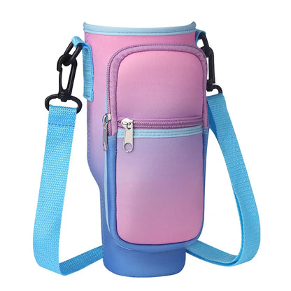 40oz Neoprene Water Bottle Carrier Bag For Stanley Quencher Cup Sleeve with Adjustable Shoulder Strap Water Bottle Holder Pouch