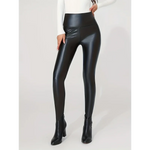 Autumn And Winter New Season Wearable Women's Tight Pants With High Waist And Sexy Faux Leather Texture Long Pants With Leggings