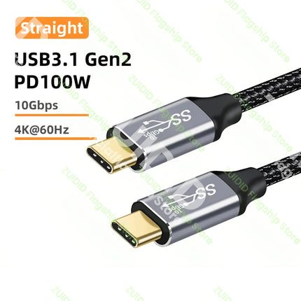 USB C 3.1 Gen2 10Gbps Extension Cable Type C to C PD 100W QC4.0 3.0 5A Fast Charging Cable For MacBook Pro 4k 60Hz Video Cable