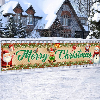 Christmas Outdoor Banner Merry Christmas Decorations For Home 2024 Navidad Kerst Xmas Decor Noel Kerst Happy New Year Gift 2025