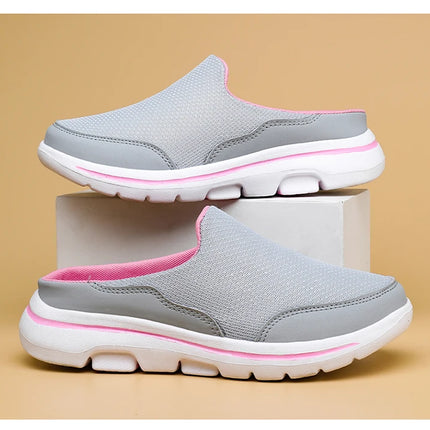 2024 Summer new breathable mesh shoes outdoor non-slip walking shoes comfortable sandals men half slippers casual loafers 35-48