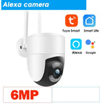 6MP Tuya WiFi Camera Outdoor 2.4G/5G Wifi Surveillance Camera Security Protection CCTV Smartlife Onvif  Alexa Google Video Cam