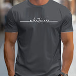 Men's Summer Casual Loose Size 100% Cotton Letter Print Round Neck Short Sleeve T-shirt Top