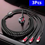 3 in 1 66W 6A Fast Charging USB Cable