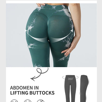 Tie Dye Yoga Pants Sport Leggings Women Seamless High Waist Push Up Woman Tights Fitness Workout Leggins Gym Clothing 2024 New