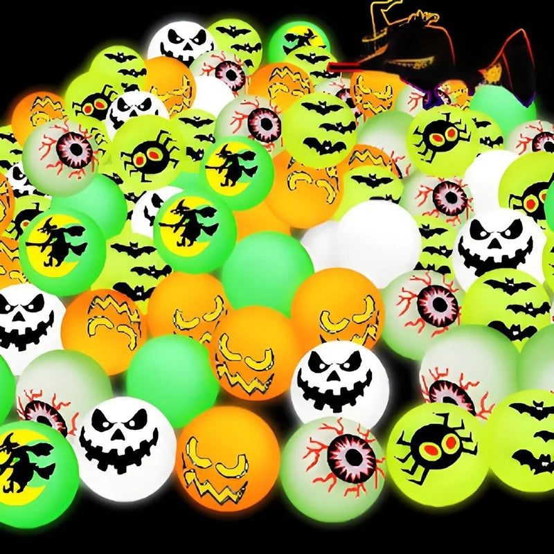 Halloween Decoration Maple Leave Ghost Desktop Ornaments Mini Skull Luminous Horror Eyeball Halloween Party Favors Home Decor