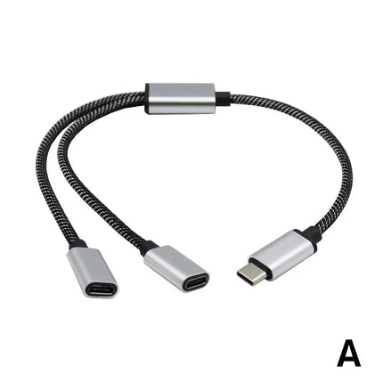 USB C Male To Double USB C Female Splitter Type C Hub For Type C Gaming Handle Charger Powerbanks Adapter