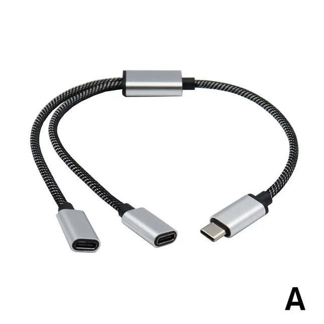 USB C Male To Double USB C Female Splitter Type C Hub For Type C Gaming Handle Charger Powerbanks Adapter