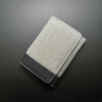 Men's Fashion Short Canvas Wallet Contrasting Colors Small Three Folded Purse Card Coin Small Change Bags