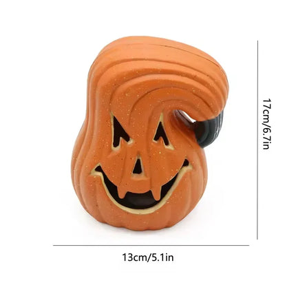 1PCS Scary Halloween Pumpkin Lantern Set Pumpkin Lamp LED Light Orange Halloween Decoration for Porch Front Door Party Supplies