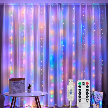 USB Curtain String Lights 8 Modes Fairy Light Christmas Halloween Garland Holiday Led Light Wedding Party Home Bedroom Decor