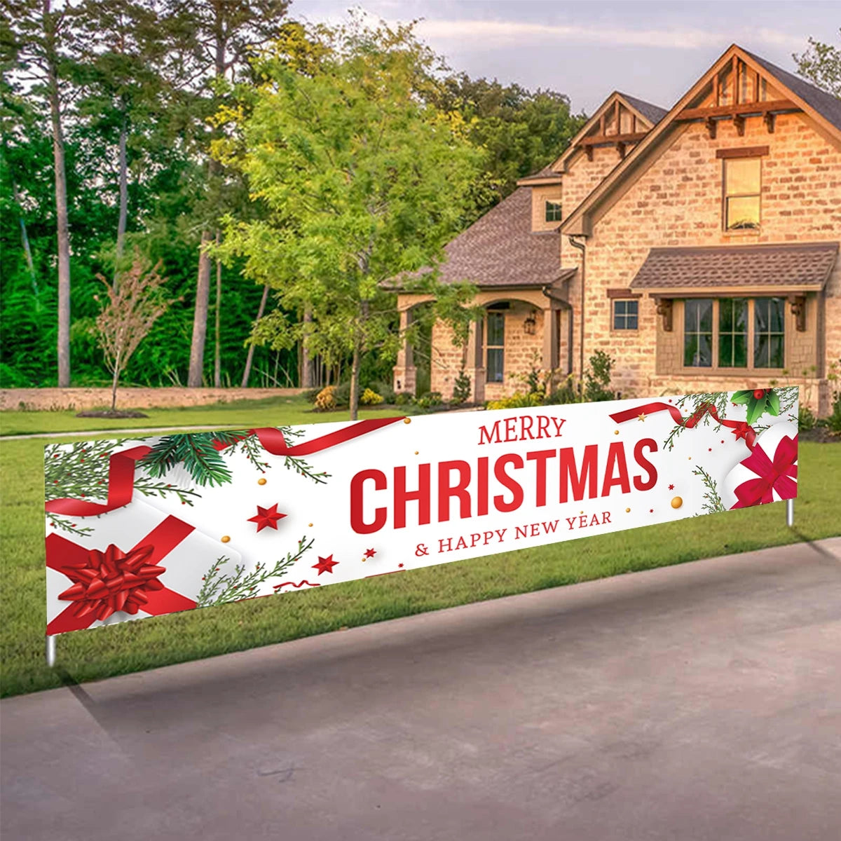 Christmas Outdoor Banner Merry Christmas Decorations For Home 2024 Navidad Kerst Xmas Decor Noel Kerst Happy New Year Gift 2025