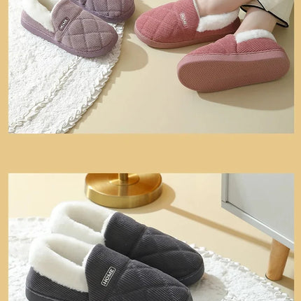 Eyriphy Winter Warm Plush Slippers Women Comfort Warm Cotton Shoes Soft Sole Indoor Outdoor Bedroom Slides Female Lovely Slipper