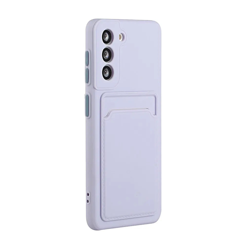Card Slot Bag Holder Phone Case For Samsung Galaxy S24 S23 S22 S21 S20 Plus FE Note 20 Ultra Bumper Wallet Soft Shockproof Cover