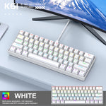 Mini Keyboard APAYADO K61 Mechanical Keyboard Wired,60% Portable 61 Keys RGB Black,White, Red/Blue Switch for Gaming