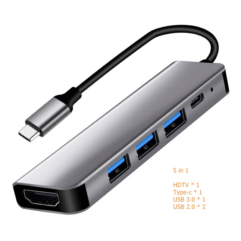 USB C Hub to 4K HDMI-Compatible USB 3.0 2.0 Type C PD Charging Dock for MacBook iPad Samsung S10 Dex TV Mouse Keyboard U Disk