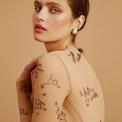 Sexy tight-fitting one-piece Top Women Long-Sleeved Bodysuits O-Neck Basic Party Wear Print Summer Wild Slim Bodysuits