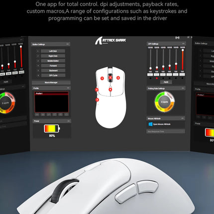 Attack Shark R1 Wireless Mouse Bluetooth Gaming Mouse PAW3311 Sensor,1000Hz Return-rate,Tri-mode,Ergonomic,Rechargeable